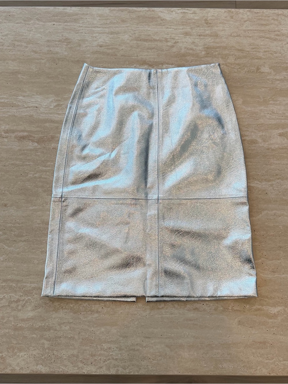 H&M Metallic Faux Leather Skirt